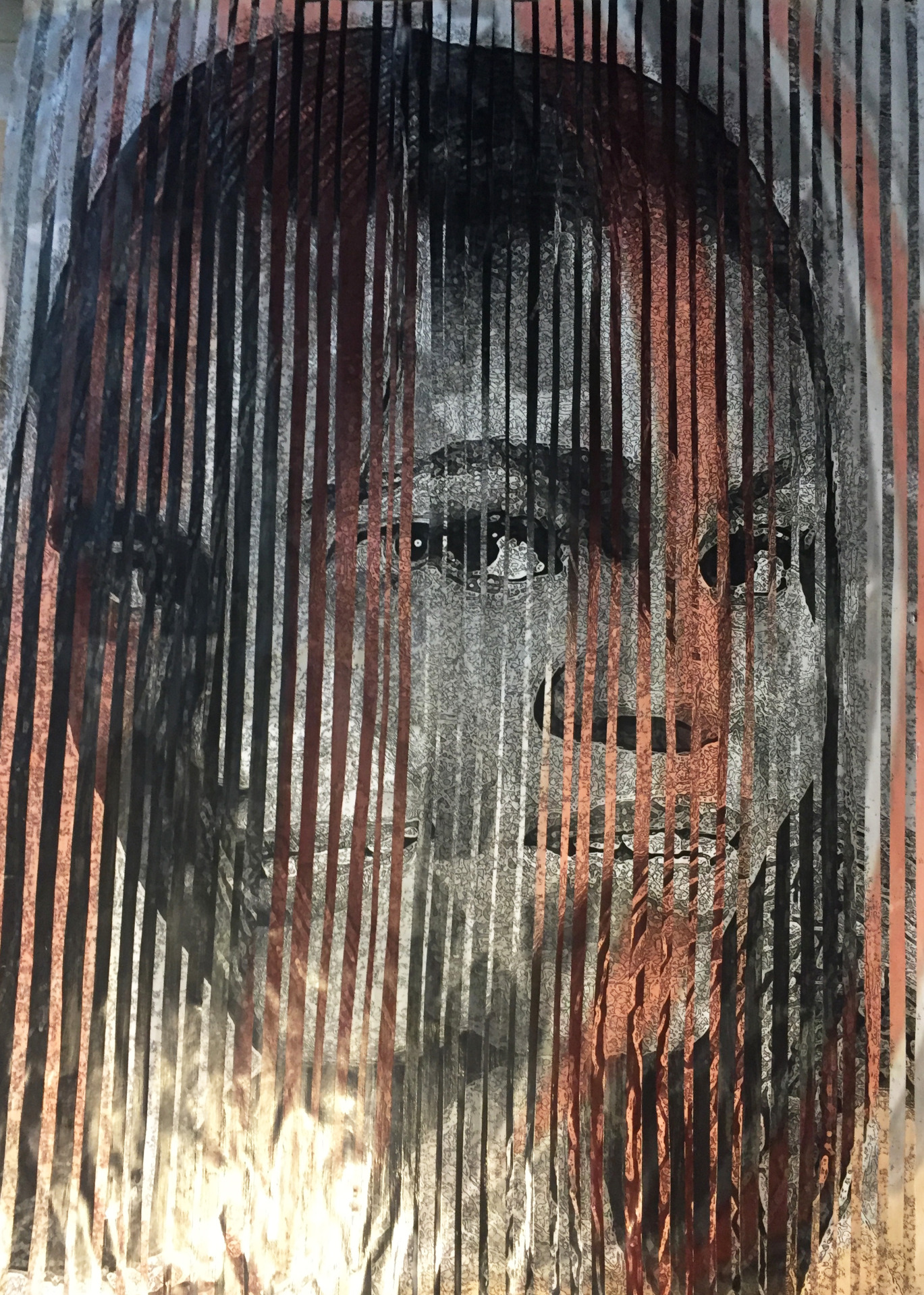 MelaniaVsMichelle "Nero su Bianco" "Put Pen to Paper" @fedetoth2020 100x70cm #papercollage (in vendita)